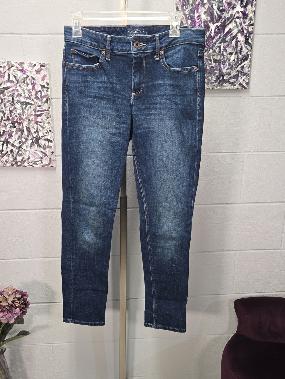 Lucky Brand Dark Blue Cropped Slim Jeans